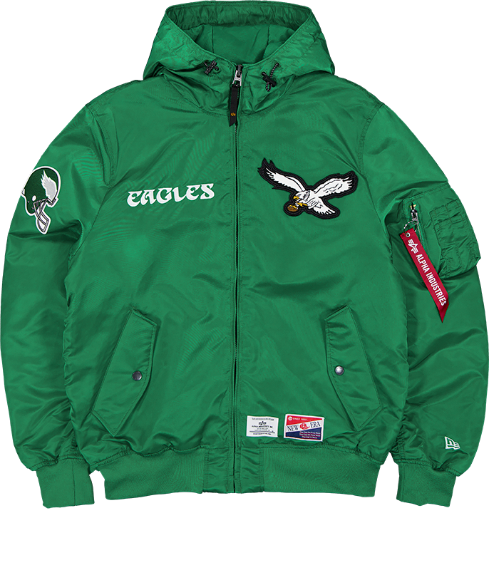 Alpha Industries x Philadelphia Eagles Historic L-2B Hooded Bomber Jacket