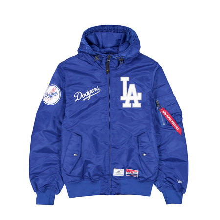 Alpha Industries x Los Angeles Dodgers L-2B Hooded Bomber Jacket Blue