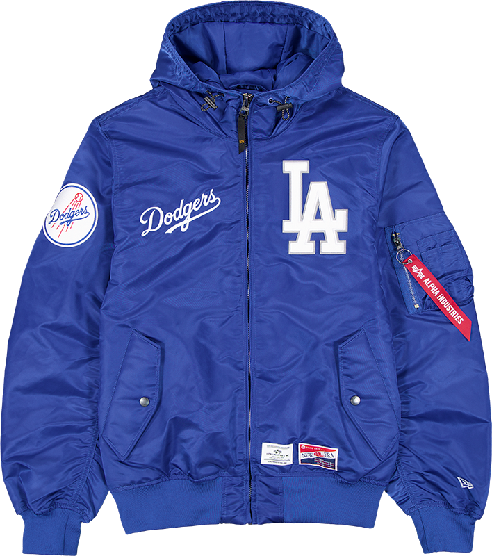 Alpha Industries x Los Angeles Dodgers L-2B Hooded Bomber Jacket Blue