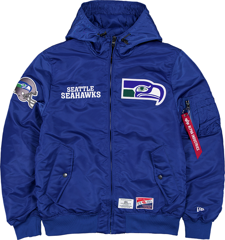 Alpha Industries x Seattle Seahawks Historic L-2B Hooded Bomber Jacket