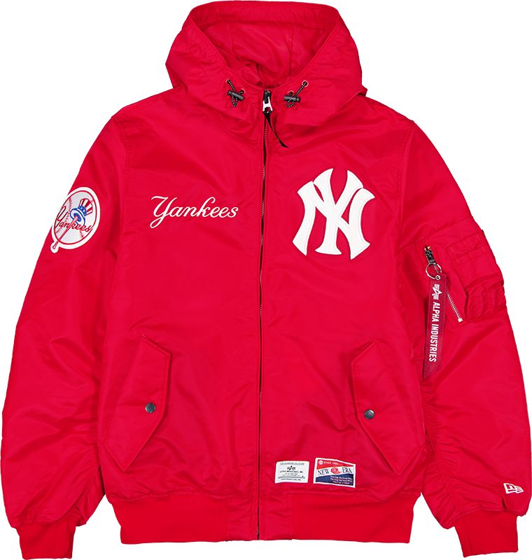 Alpha Industries x New York Yankees L-2B Hooded Bomber Jacket Red