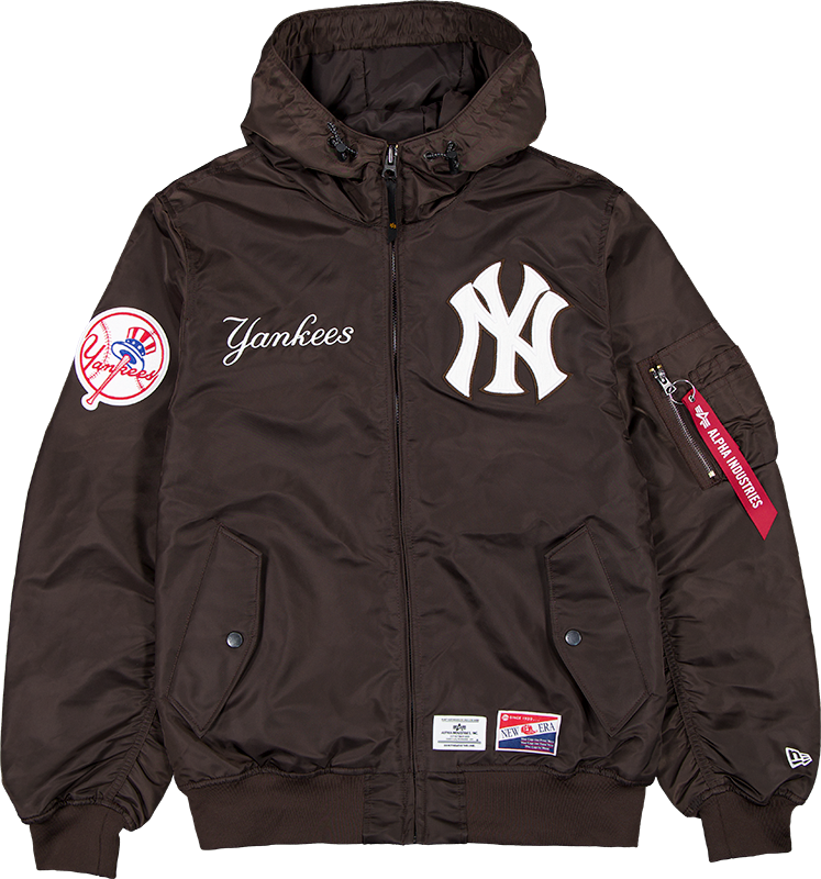 Alpha Industries x New York Yankees L-2B Hooded Bomber Jacket Brown