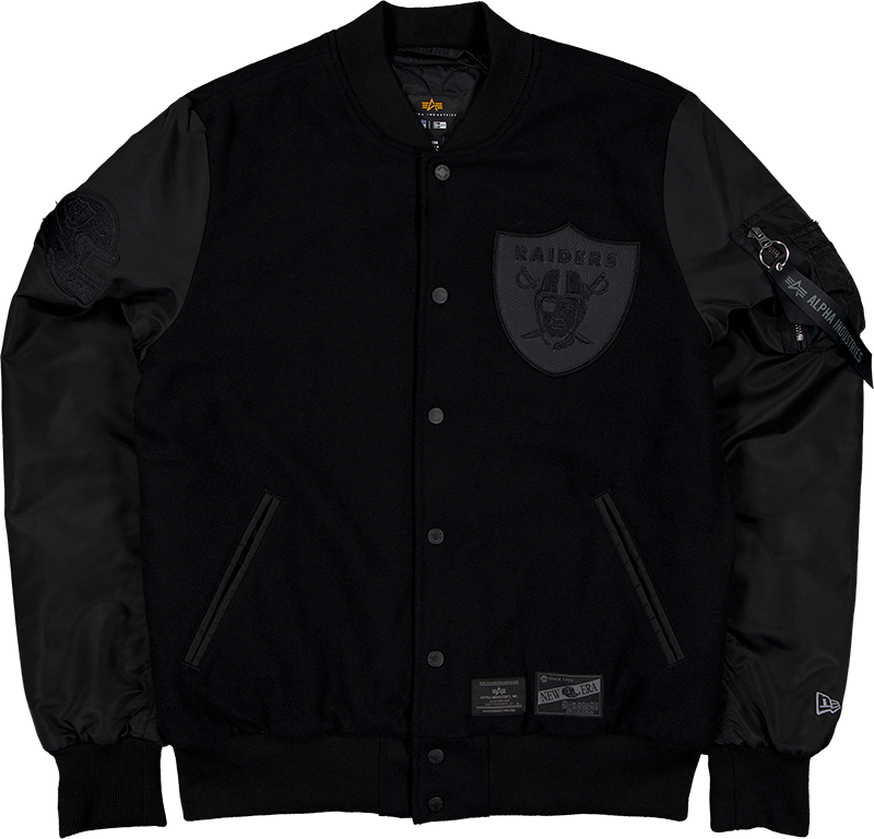 Alpha Industries x Las Vegas Raiders MA-1 Wool Varsity Jacket Black