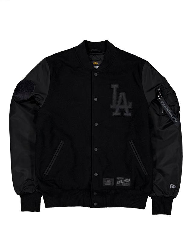 Alpha Industries x Los Angeles Dodgers MA-1 Wool Varsity Jacket Black