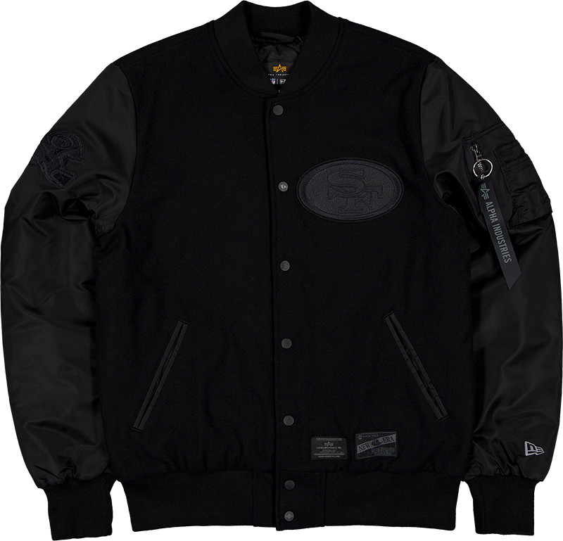 Alpha Industries x San Francisco 49ers MA-1 Wool Varsity Jacket Black