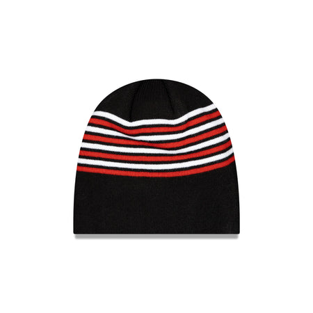 Manchester United Stripe Black Knit Beanie Hat