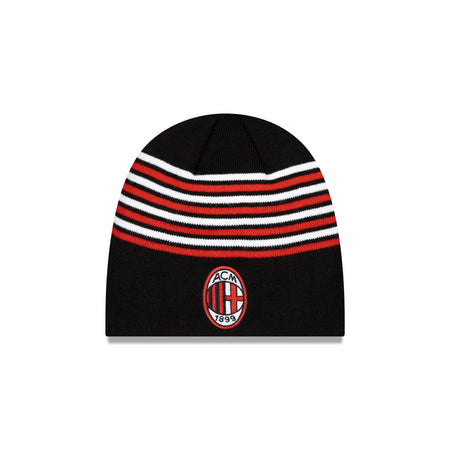 AC Milan Stripe Black Knit Beanie Hat