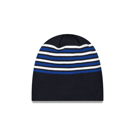 Chelsea FC Lion Crest Stripe Blue Knit Beanie Hat