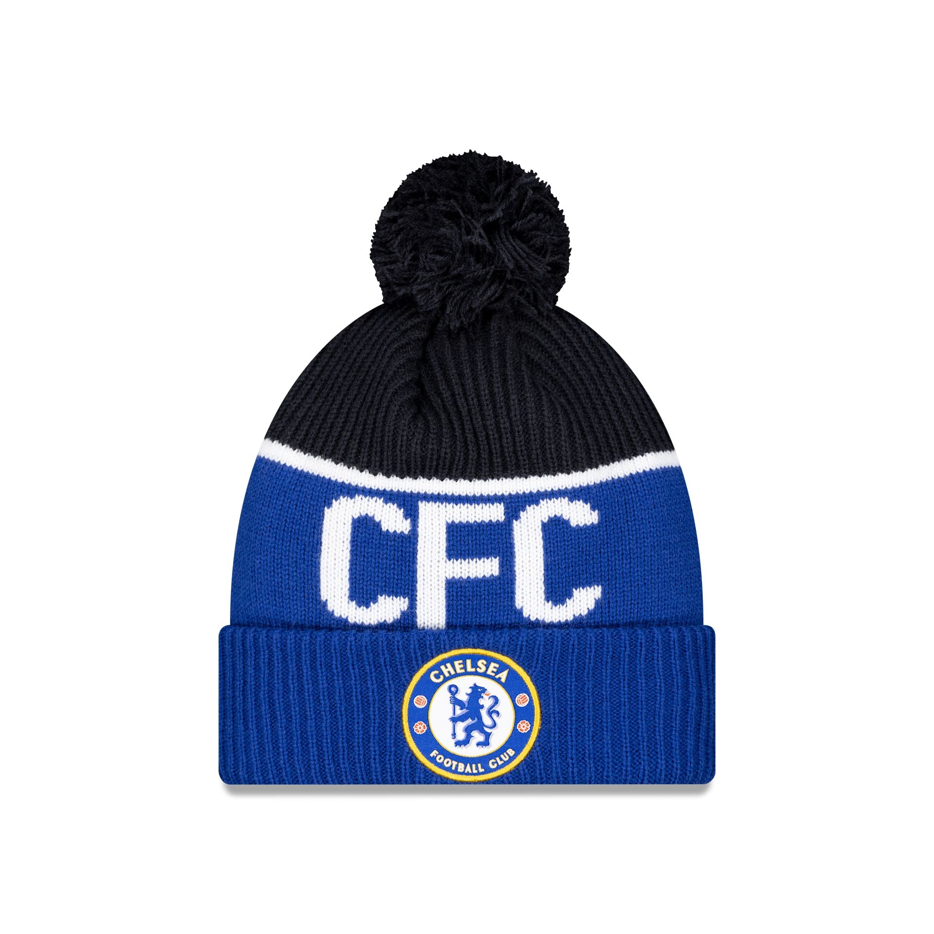 Chelsea FC Lion Crest Sport Blue Pom Knit Hat