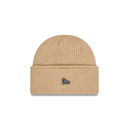 New Era Beige Wide Cuff Knit Beanie