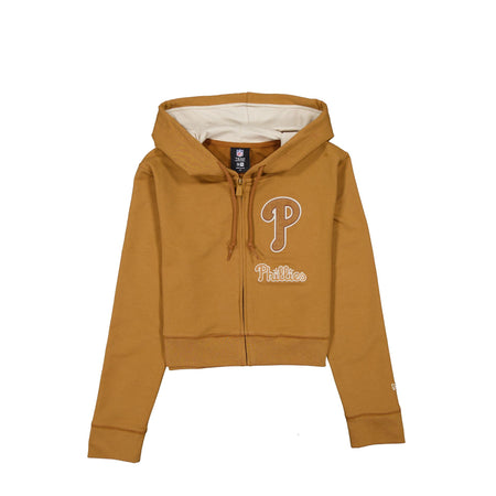 Philadelphia Phillies Light Bronze Logo Select Women's Full-Zip Hoodie