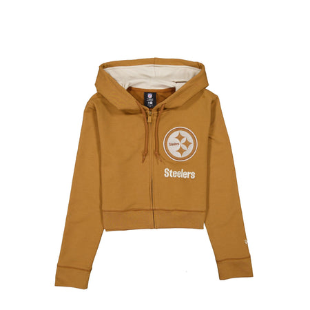 Pittsburgh Steelers Light Bronze Logo Select Women's Full-Zip Hoodie