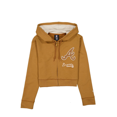 Atlanta Braves Light Bronze Logo Select Women's Full-Zip Hoodie