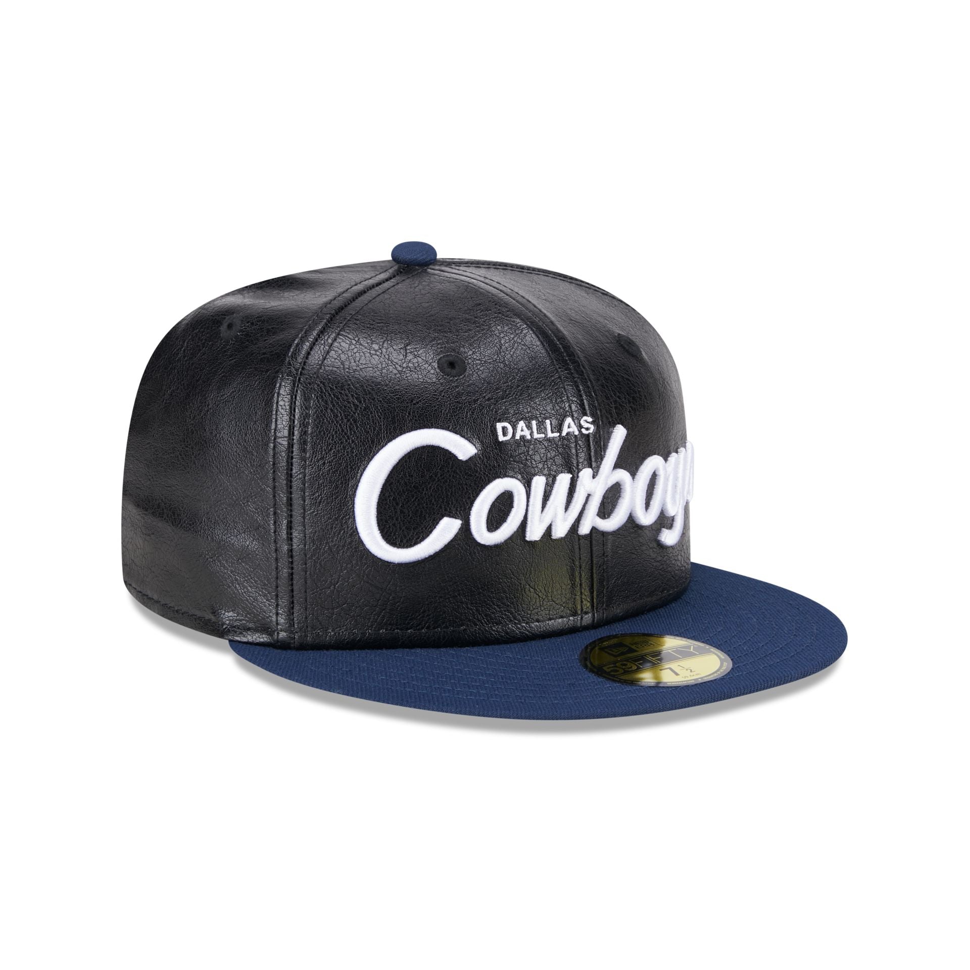 Dallas Cowboys Faux Leather Crown 59FIFTY Fitted Hat New Era Cap