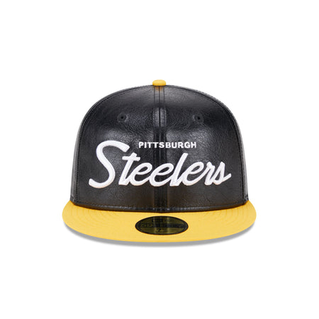 Pittsburgh Steelers Faux Leather Crown 59FIFTY Fitted