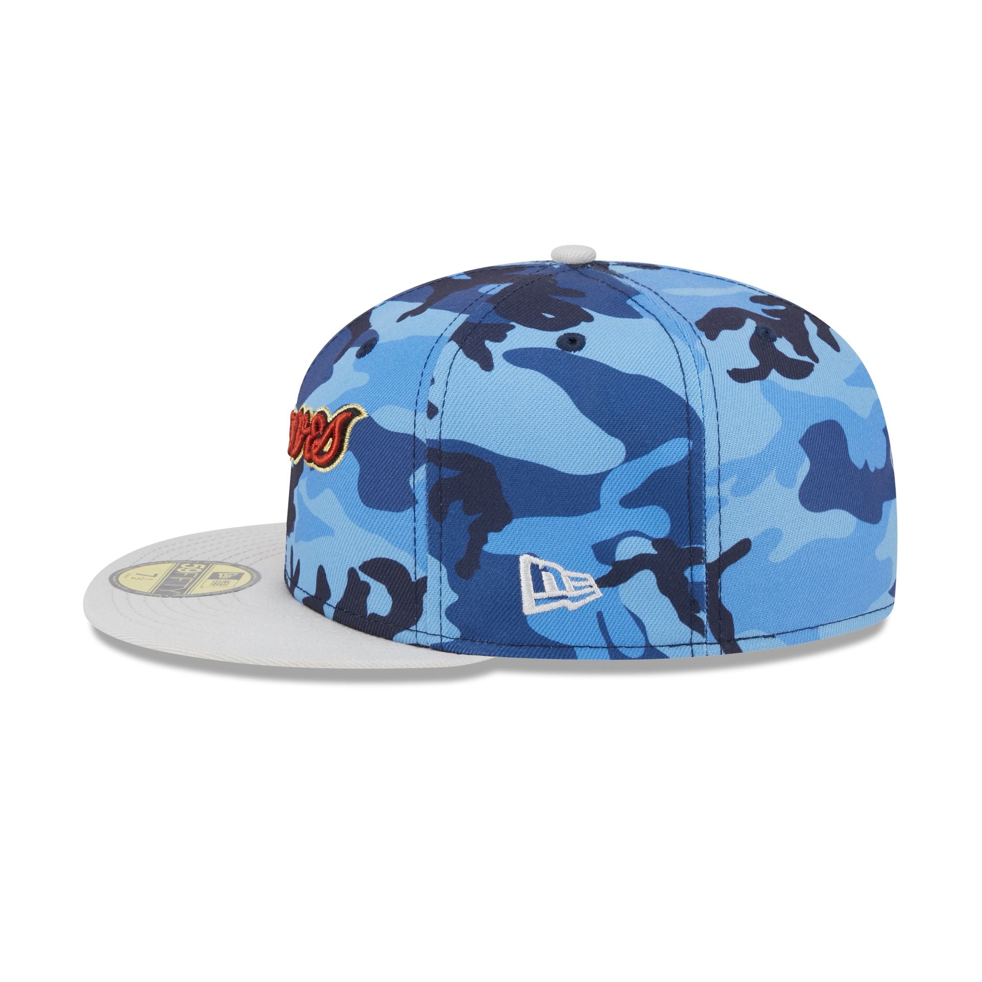 Atlanta Braves Blue Camo 59FIFTY Fitted Hat Size 7 5 8 MLB by New Era