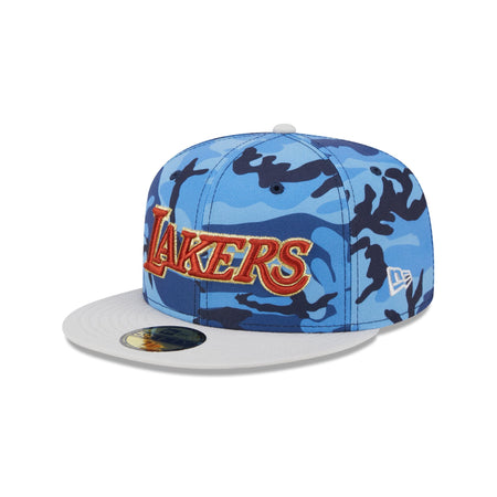 Los Angeles Lakers Blue Camo 59FIFTY Fitted Hat