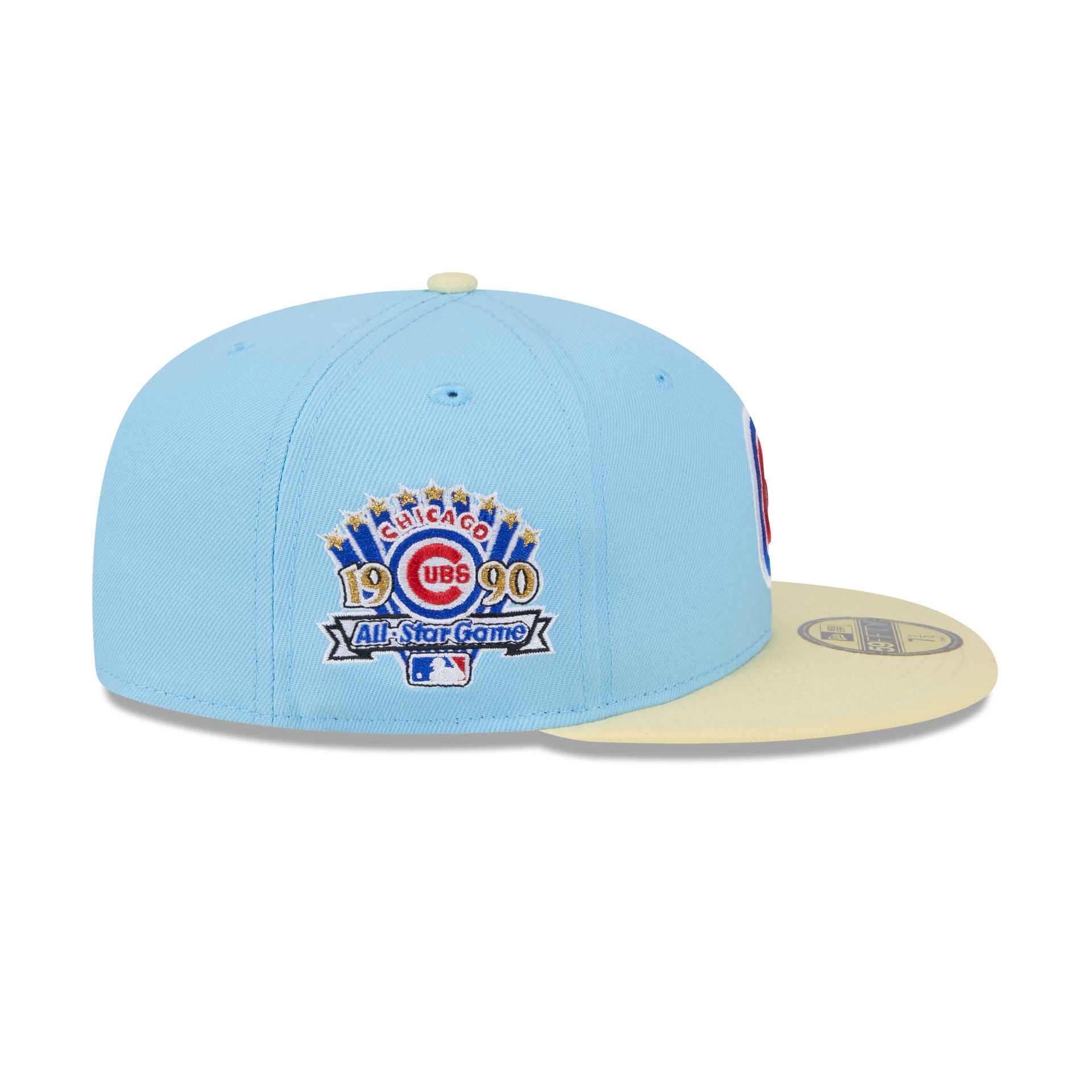 New Era 59Fifty Chicago Cubs Fitted Hat Size 7 5/8 Sky UV West Side Side 2024 Patch