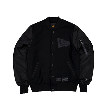 Alpha Industries x New Era Cap MA-1 Wool Varsity Jacket Black