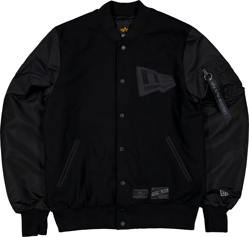 Alpha Industries x New Era Cap MA-1 Wool Varsity Jacket Black