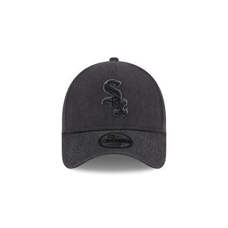 Chicago White Sox Logo Essentials Black 9FORTY A-Frame Snapback Hat