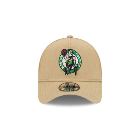 Boston Celtics Logo Essentials Khaki 9FORTY A-Frame Snapback Hat