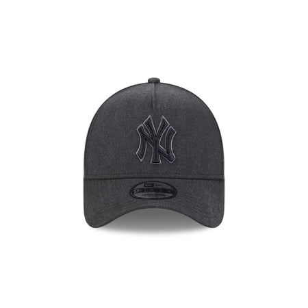 New York Yankees Logo Essentials Black 9FORTY A-Frame Snapback Hat