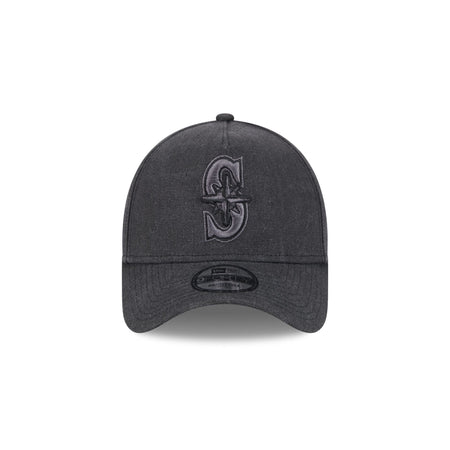 Seattle Mariners Logo Essentials Black 9FORTY A-Frame Snapback Hat