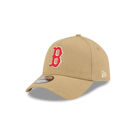 Boston Red Sox Logo Essentials Khaki 9FORTY A-Frame Snapback Hat