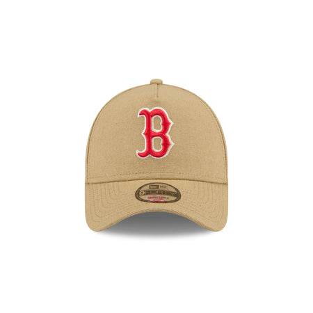 Boston Red Sox Logo Essentials Khaki 9FORTY A-Frame Snapback Hat