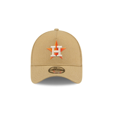 Houston Astros Logo Essentials Khaki 9FORTY A-Frame Snapback Hat