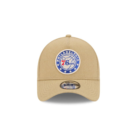 Philadelphia 76ers Logo Essentials Khaki 9FORTY A-Frame Snapback Hat