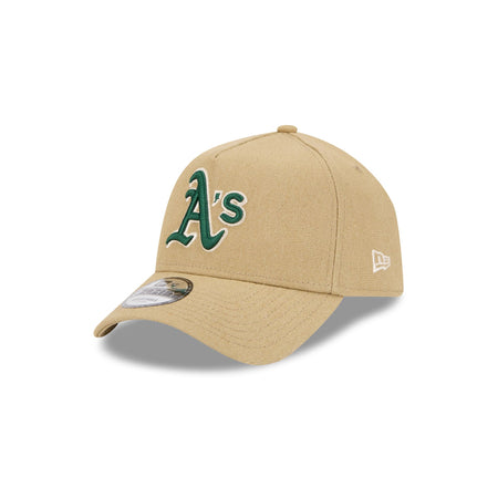 Oakland Athletics Logo Essentials Khaki 9FORTY A-Frame Snapback Hat