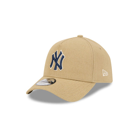 New York Yankees Logo Essentials Khaki 9FORTY A-Frame Snapback Hat