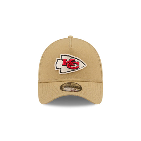 Kansas City Chiefs Logo Essentials Khaki 9FORTY A-Frame Snapback Hat