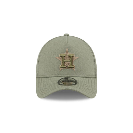 Houston Astros Logo Essentials Olive 9FORTY A-Frame Snapback Hat