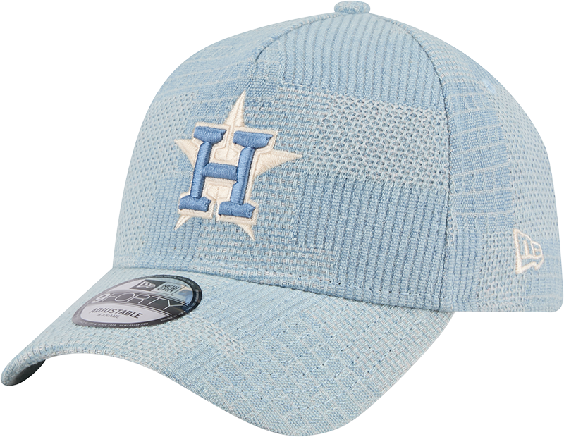 Houston Astros Logo Essentials Denim 9FORTY A-Frame Snapback Hat