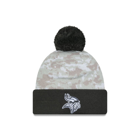 Minnesota Vikings 2024 Salute to Service Pom Knit Hat