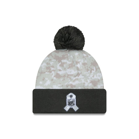 New England Patriots 2024 Salute to Service Pom Knit Hat