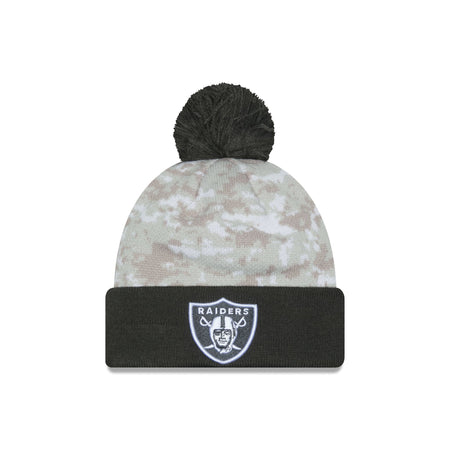 Las Vegas Raiders 2024 Salute to Service Pom Knit Hat