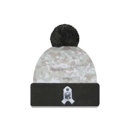 Las Vegas Raiders 2024 Salute to Service Pom Knit Hat