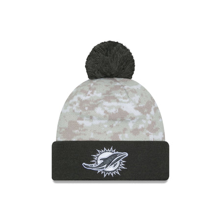 Miami Dolphins 2024 Salute to Service Pom Knit Hat