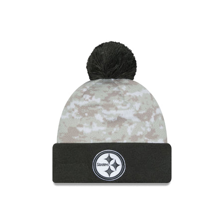 Pittsburgh Steelers 2024 Salute to Service Pom Knit Hat