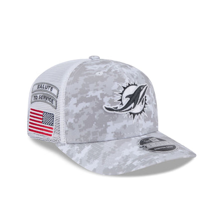 Miami Dolphins 2024 Salute to Service 9SEVENTY Trucker Hat