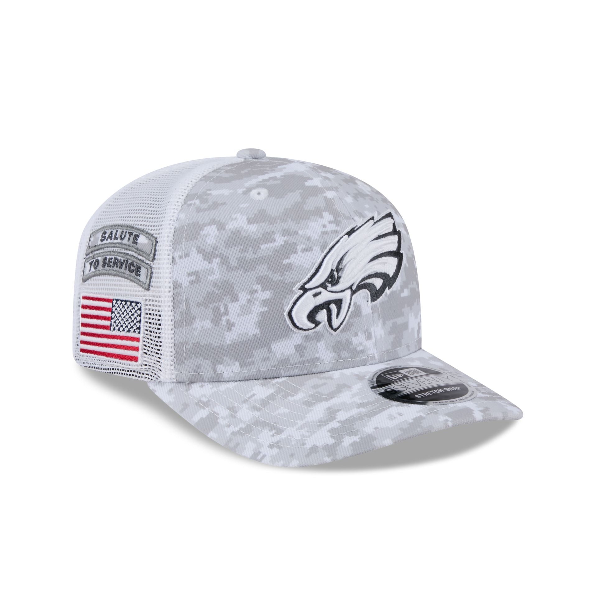 Philadelphia Eagles 2024 Salute to Service 9SEVENTY Trucker Hat – New ...