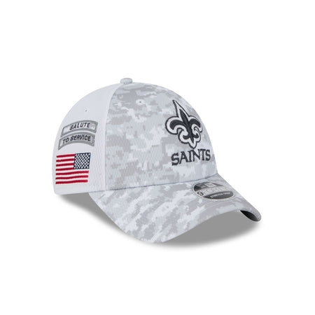 New Orleans Saints 2024 Salute to Service 9FORTY Stretch-Snap Hat