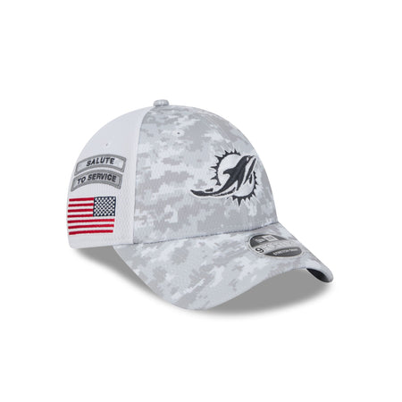 Miami Dolphins 2024 Salute to Service 9FORTY Stretch-Snap Hat