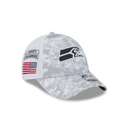 Seattle Seahawks 2024 Salute to Service 9FORTY Stretch-Snap Hat