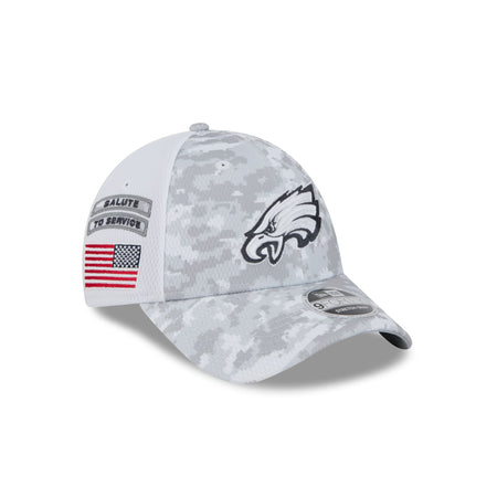 Philadelphia Eagles 2024 Salute to Service 9FORTY Stretch-Snap Hat