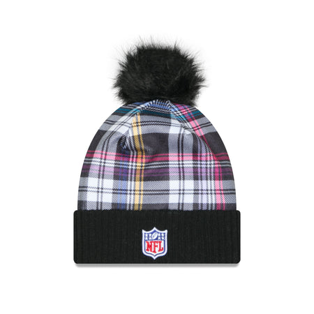 New England Patriots 2024 Crucial Catch Women's Pom Knit Hat